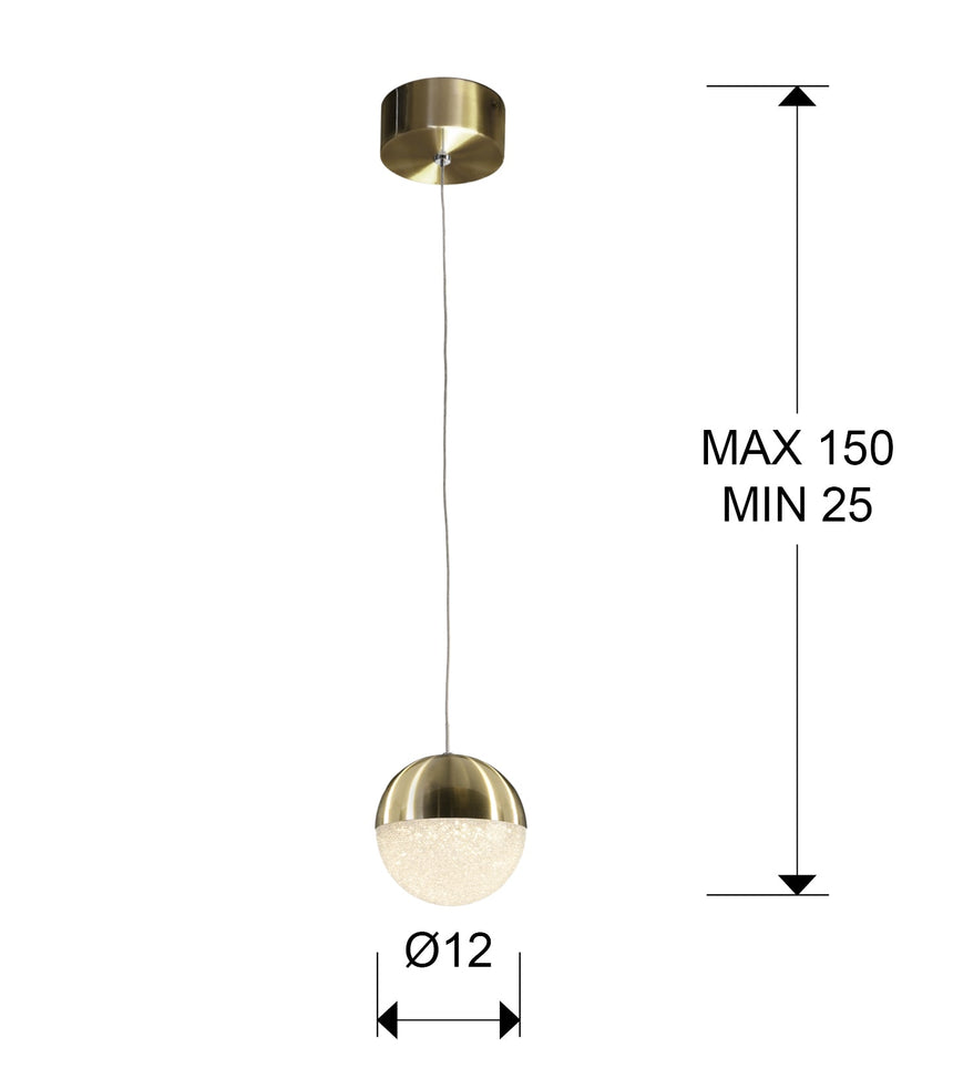 Schuller Sphere Pendant Ceiling Lamp Brass 793429
