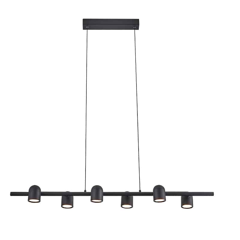 Mantra IOS Linear Pendant Ceiling Light Black 6-Light GU10 7937