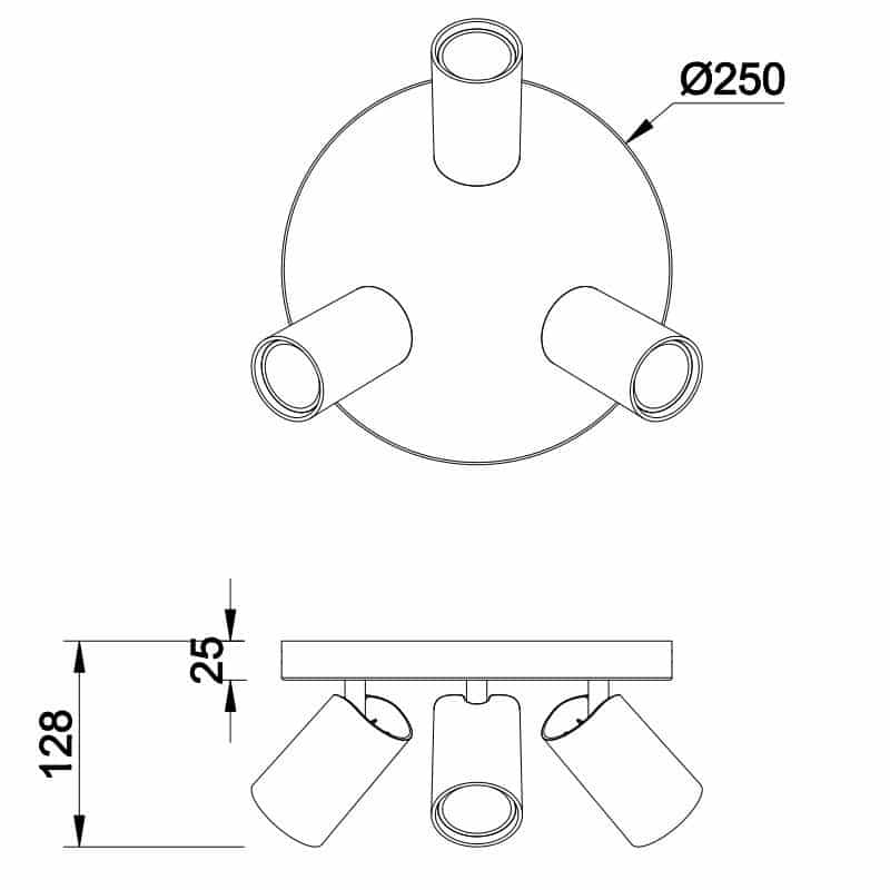 Mantra Sal Blanco Plafón GU10 3 luces blanco 7961