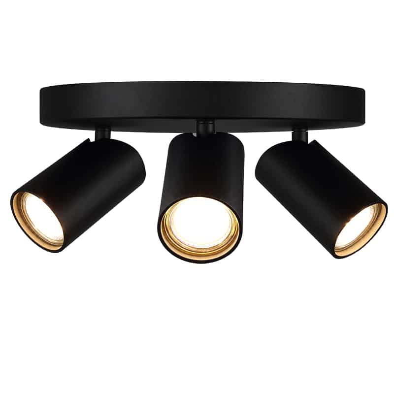 Mantra Sal Negro Plafón GU10 3 luces negro 7962
