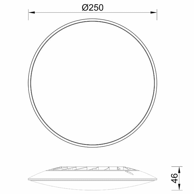 Plano de medidas - Mantra Slim Plafón LED 16W 5000K blanco 7970