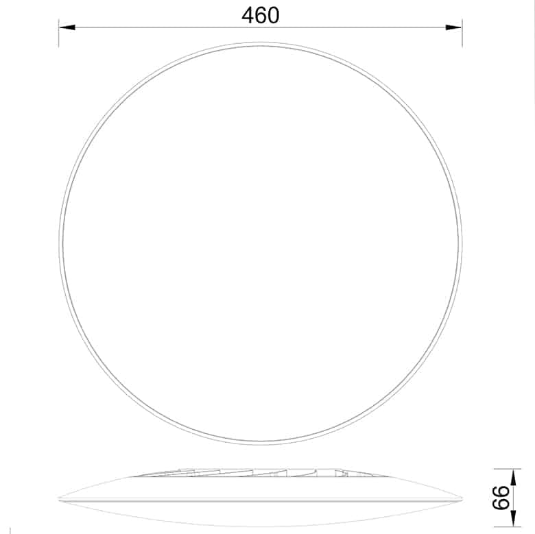 Plano de medidas - Mantra Slim Plafón LED 50W 3000K blanco 7978
