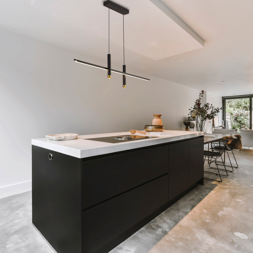 Mantra Esparta Lámpara de techo colgante LED 50W 3000K negro y dorado 7983 - en ambiente