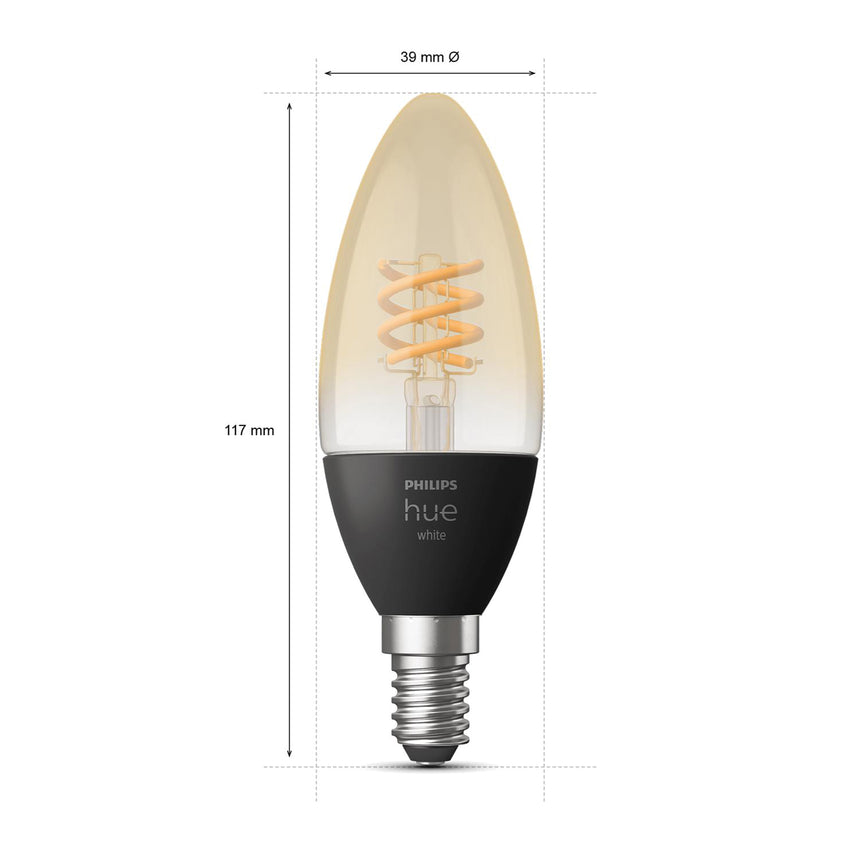 Philips Hue White Bombilla vela 2 luces filament White E14 5W 871951430221100 300lm - imagen 7