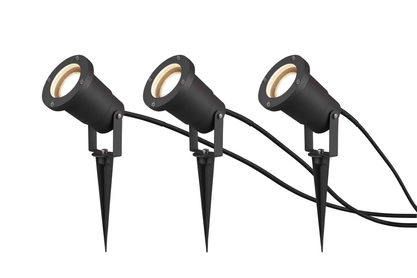 Trio Ubangi Proyector pincho estaca exterior jardín de aluminio antracita 800260342