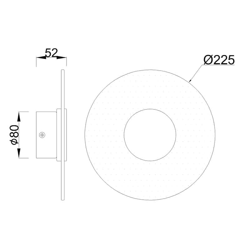 Plano de medidas - Mantra Venus Aplique LED 9W 3000K negro 8011