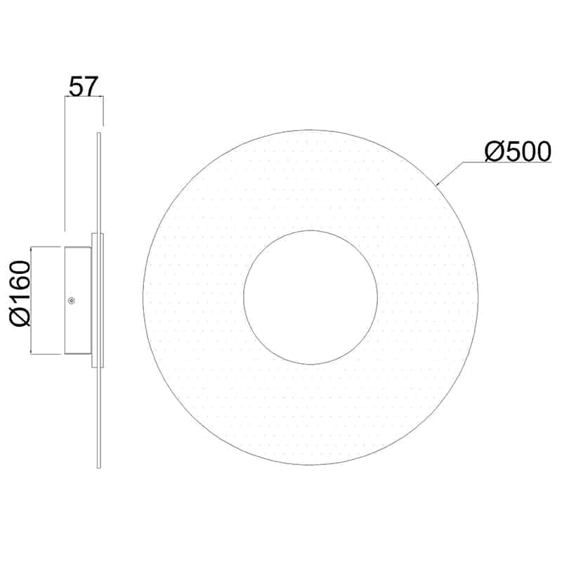 Plano de medidas - Mantra Venus Aplique LED 18W 3000K negro 8013