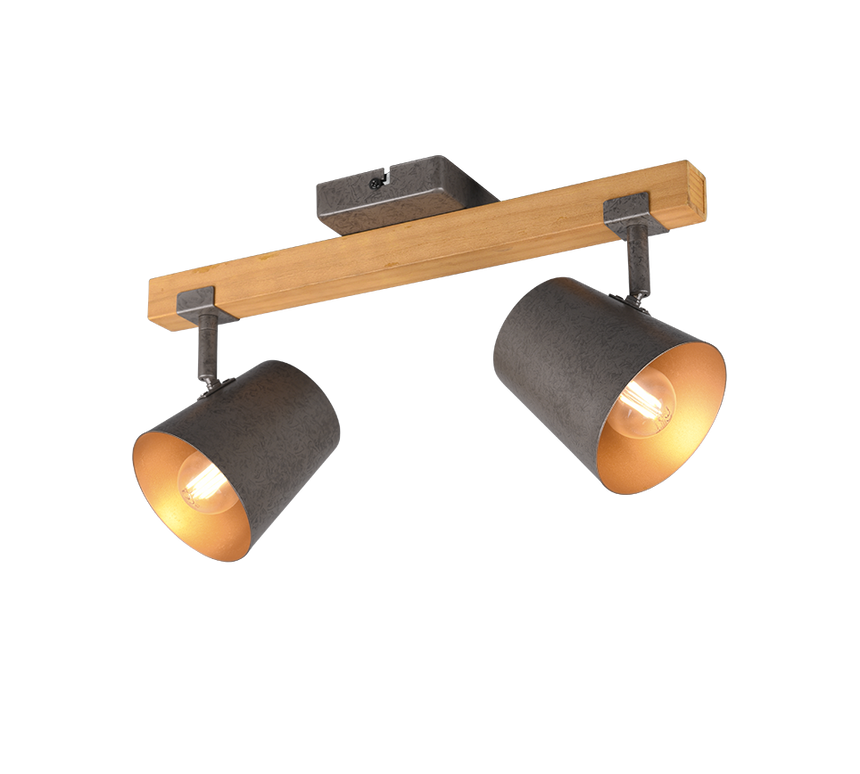 Foco Trio Bell 2 luces níquel antiguo 42,5cm 8