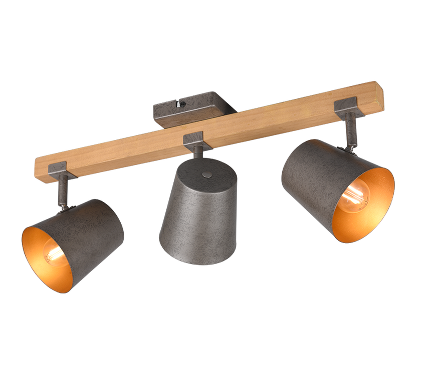 Foco Trio Bell 3 luces níquel antiguo 54cm 8