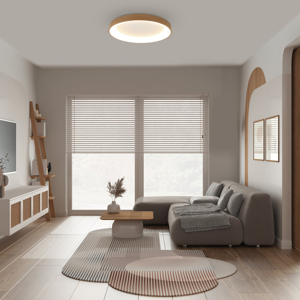 Mantra Niseko II Dimmable LED Ceiling Light 78cm Wood 8644