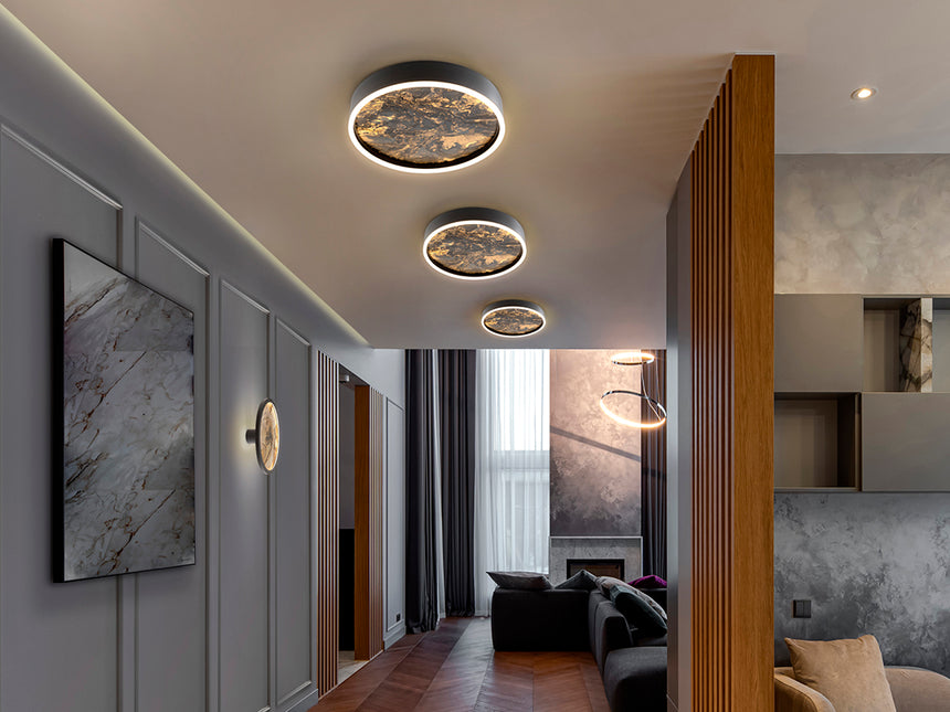 Plafón Schuller Stone LED negro y gris CCT Ø40cm 803120 - vista alternativa