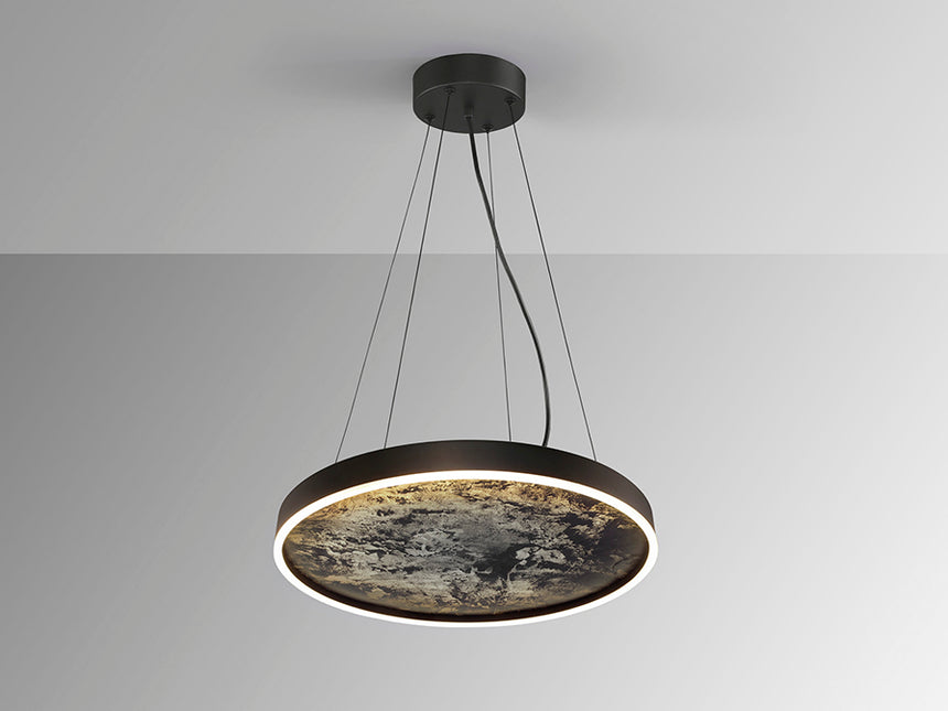 Lámpara de techo colgante Schuller Stone negro y gris CCT Ø60cm 803267 - imagen 4