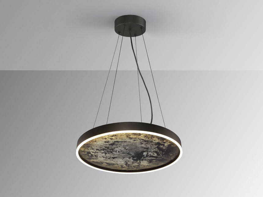 Lámpara de techo colgante Schuller Stone negro y gris CCT Ø60cm vista 2