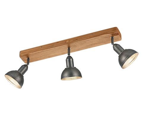 Foco Trio Delhi 3 luces níquel antiguo 58cm 8