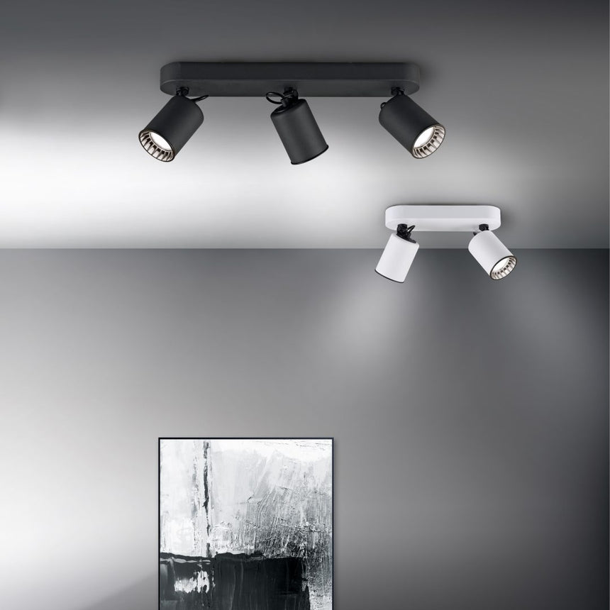 Foco Trio Pago LED negro mate 3000K 41cm 803500332