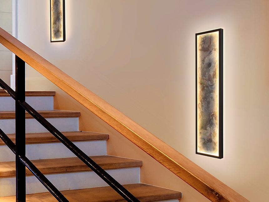 Plafón/Aplique de pared Schuller Stone LED negro y gris CCT 803526