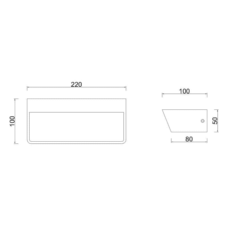 Plano de medidas - Mantra Altea Aplique LED 21W 3000K blanco 8093