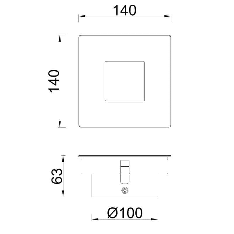 Plano de medidas - Mantra Dalia Aplique LED 12W 3000K marrón, dorado 8113