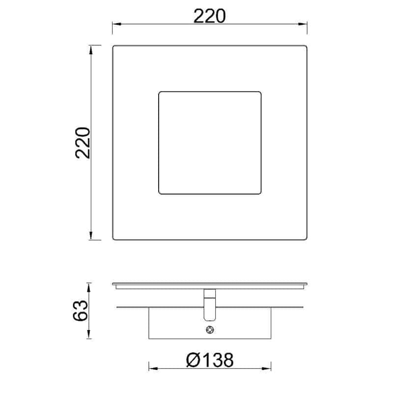 Plano de medidas - Mantra Dalia Aplique LED 24W 3000K blanco, dorado 8119