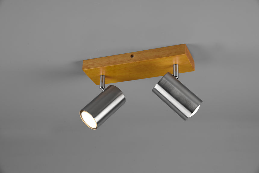 Foco Trio Marley 2 luces níquel mate 8