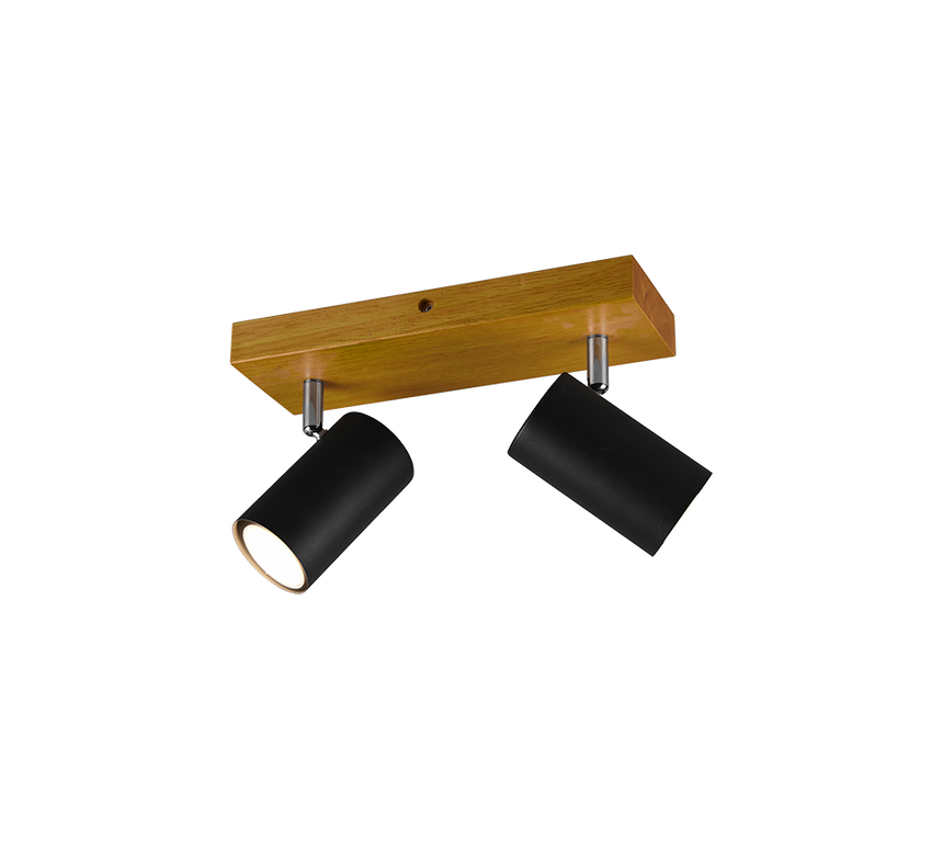 Foco Trio Marley 2 luces negro mate 812400232