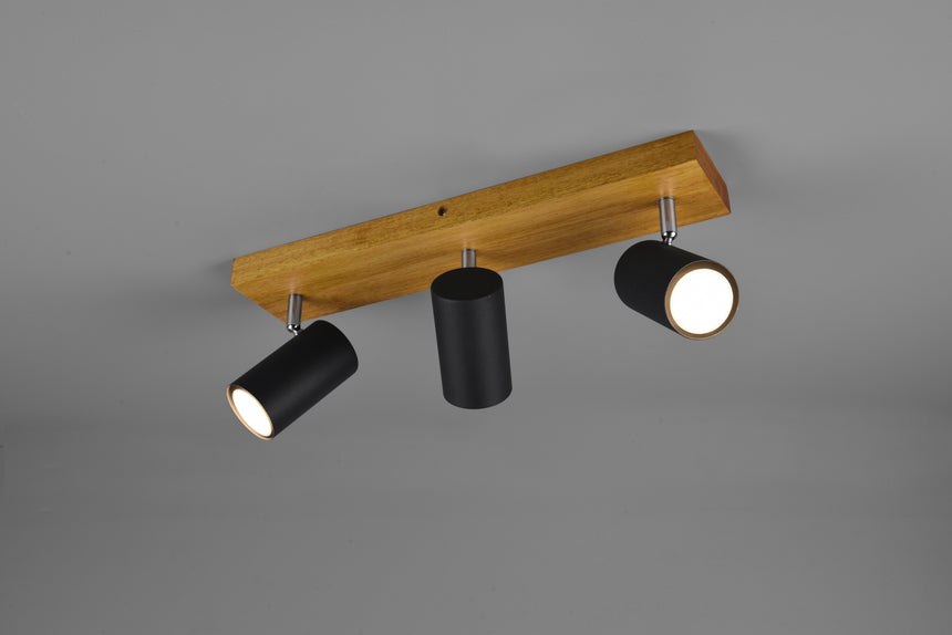 Foco Trio Marley 3 luces negro mate 44cm 8