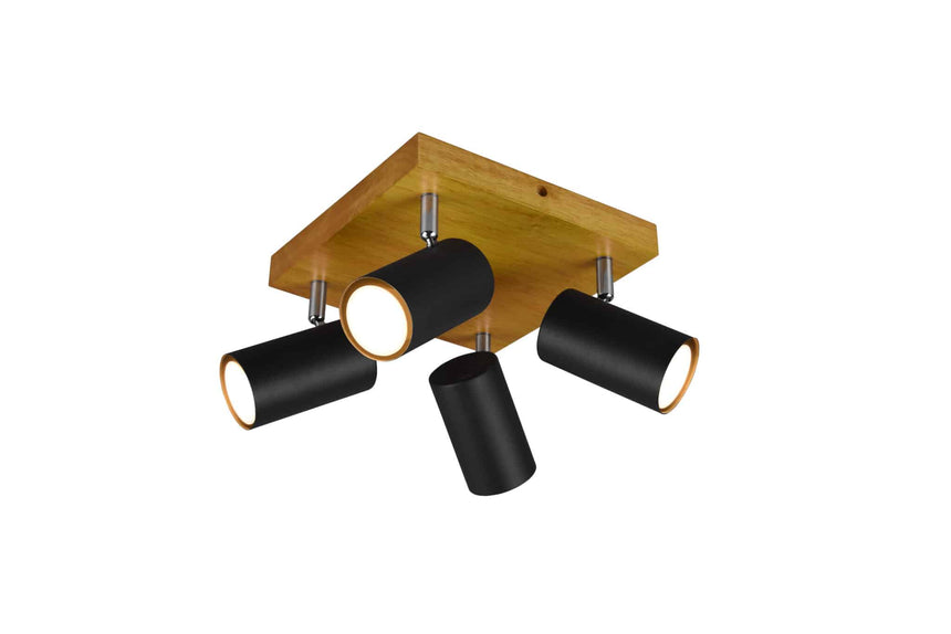 Foco Trio Marley 4 luces negro mate — ref. 812400432 (1)