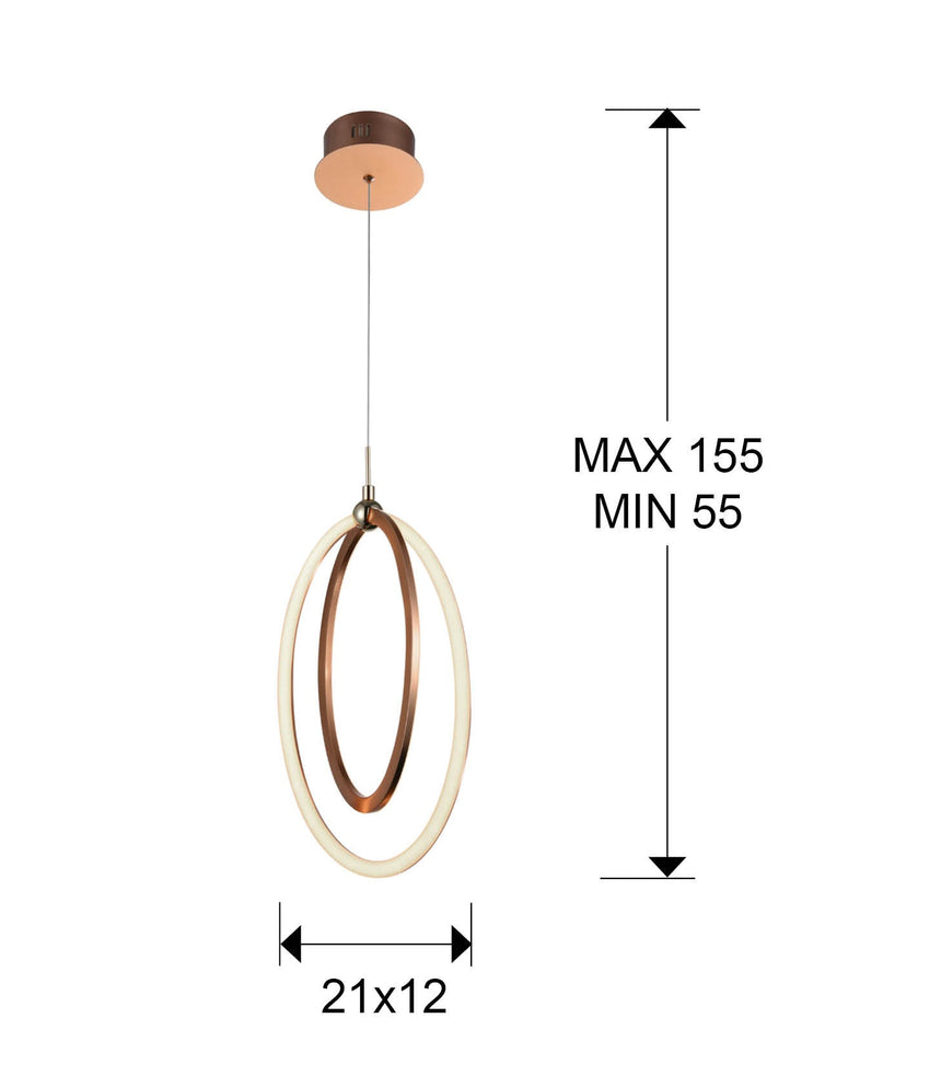 Schuller Ocellis 814263 LED Pendant Light Rose Gold