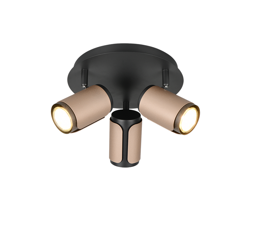 Foco Trio Gillan 3 luces marrón café 30cm 814530365