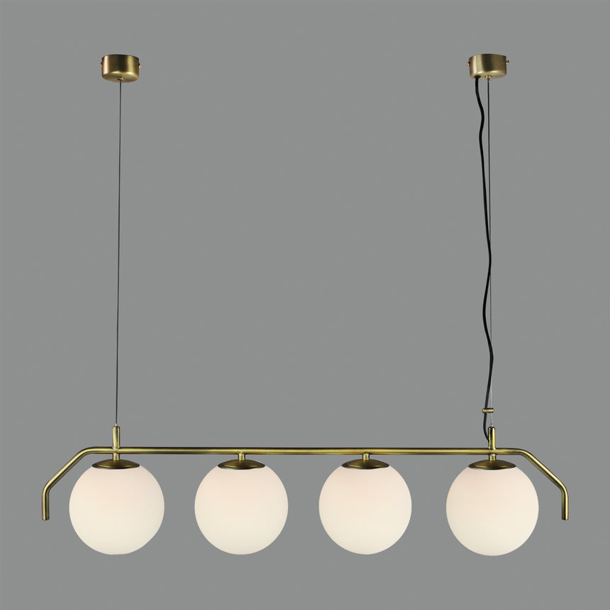 ACB Maui Pendant Light 8163/4L Opal/Matt Old Gold LED E27 4x, C81634O