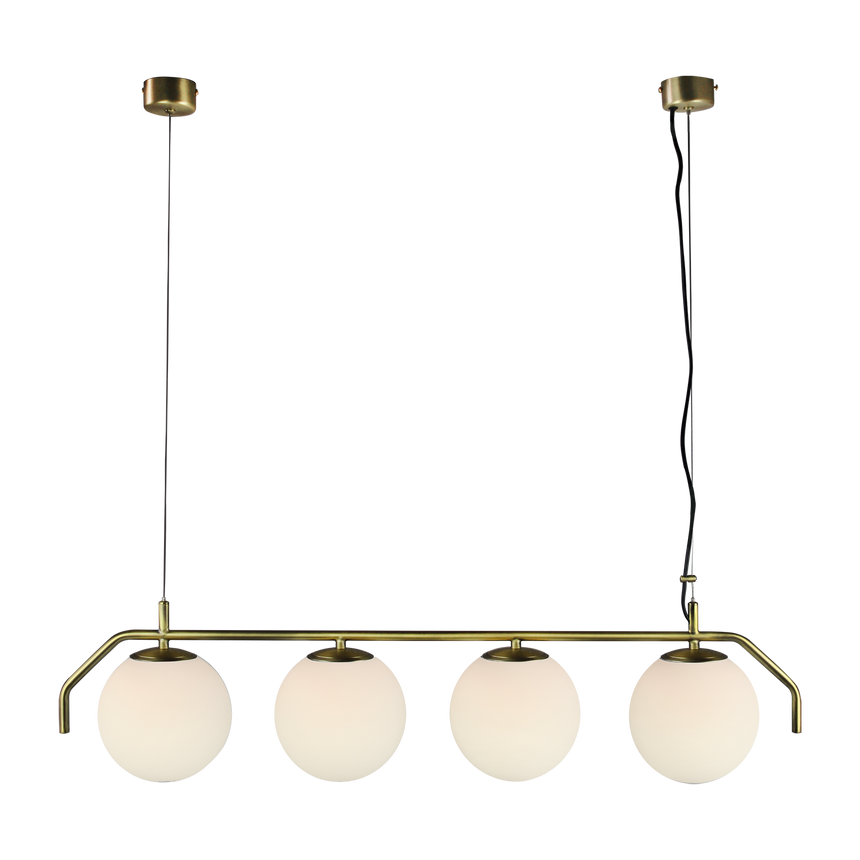 ACB Maui Pendant Light 8163/4L Opal/Matt Old Gold LED E27 4x, C81634O