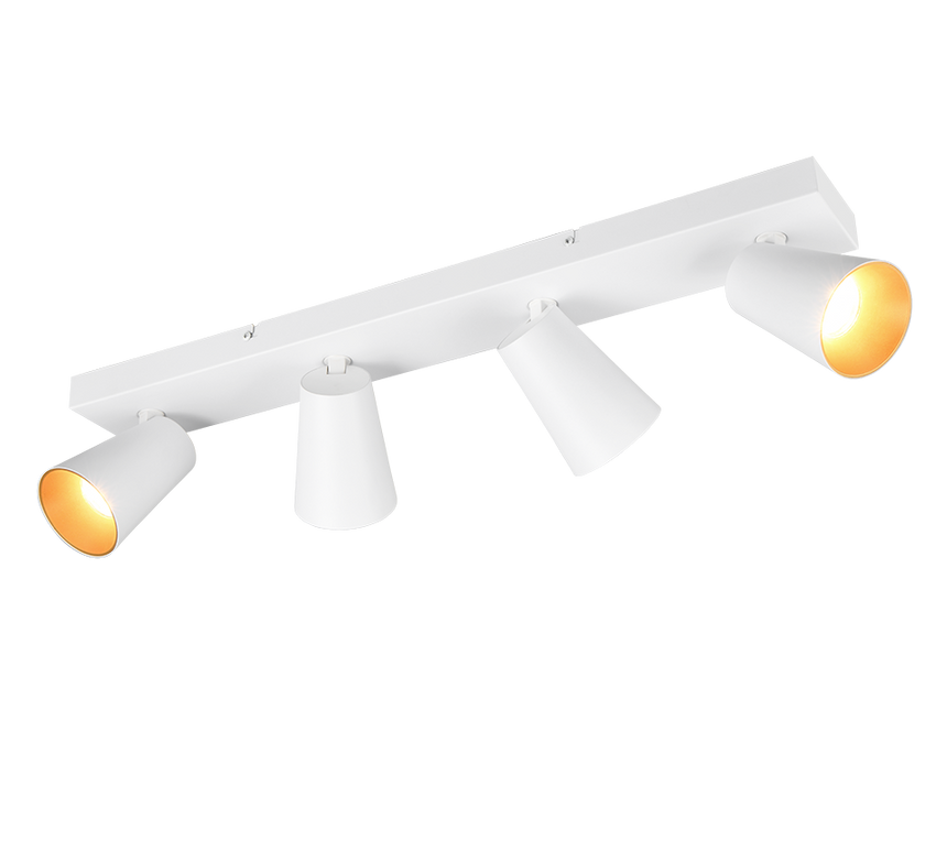 Regleta de focos Sharp Trio blanco, dorado 4 luces GU10 817100431
