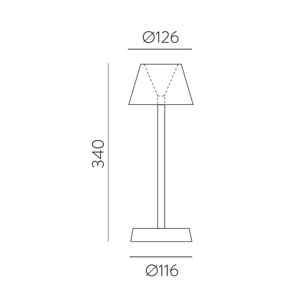 ACB Asahi Table Lamp 8190 Matte Black, 7W 3000K LED, CRI90 II IP54, Integrated LED, Touch Switch, Integrated Battery, Dimmable S81900N