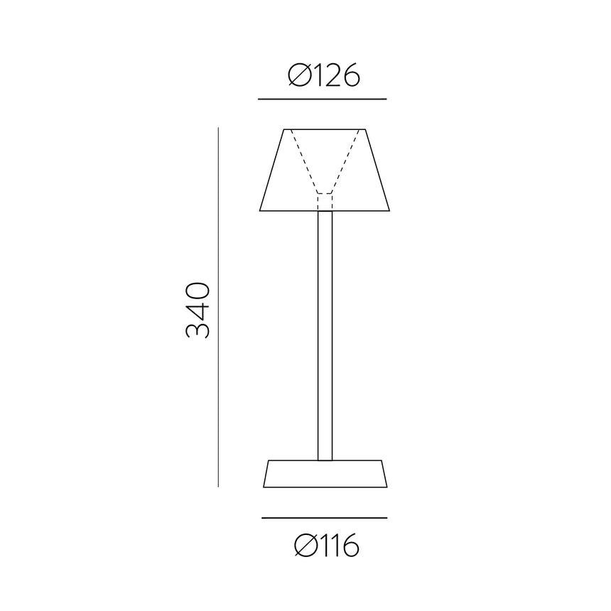 ACB Asahi Table Lamp 8190 Matte Black, 7W 3000K LED, CRI90 II IP54, Integrated LED, Touch Switch, Integrated Battery, Dimmable S81900N