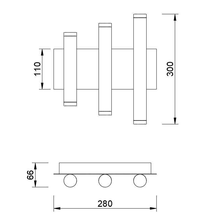 Plano de medidas - Mantra Cala Aplique LED 36W 3000K marrón 8192