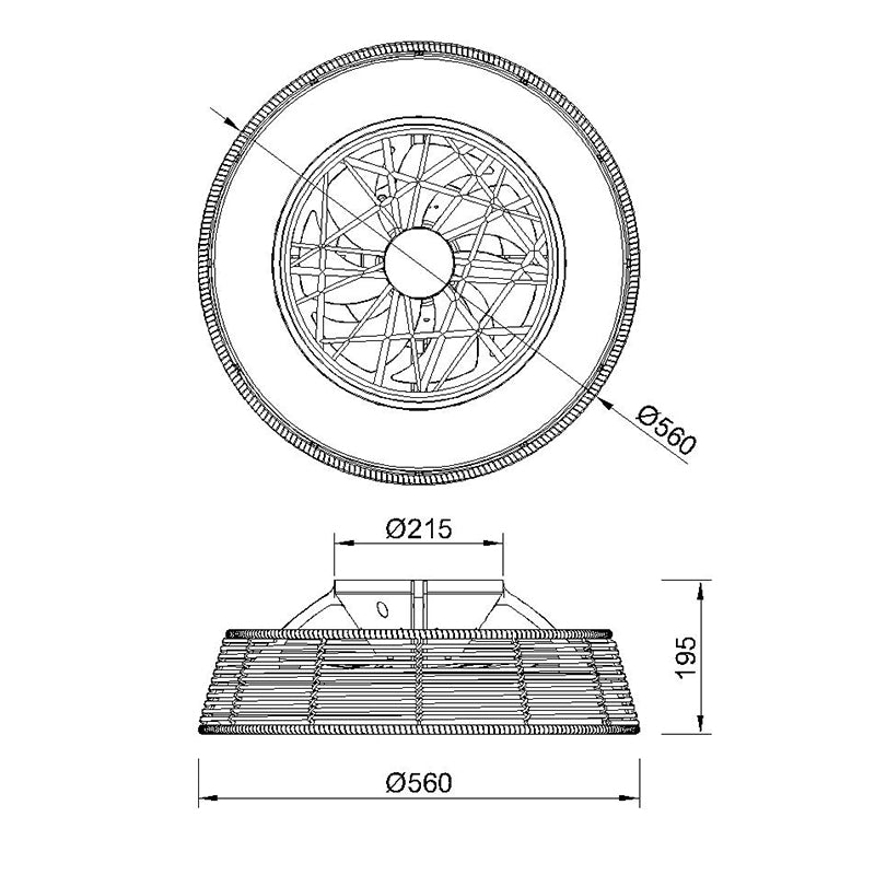 Mantra Indonesia Ventilador de techo con luz plafón LED 55W rota 8225