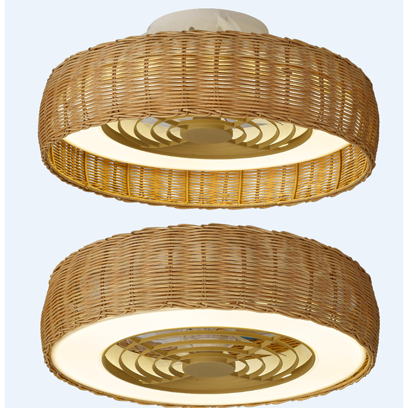 Mantra Kilimanjaro Mini ventilador de techo con luz plafón LED 55W ratan 8226
