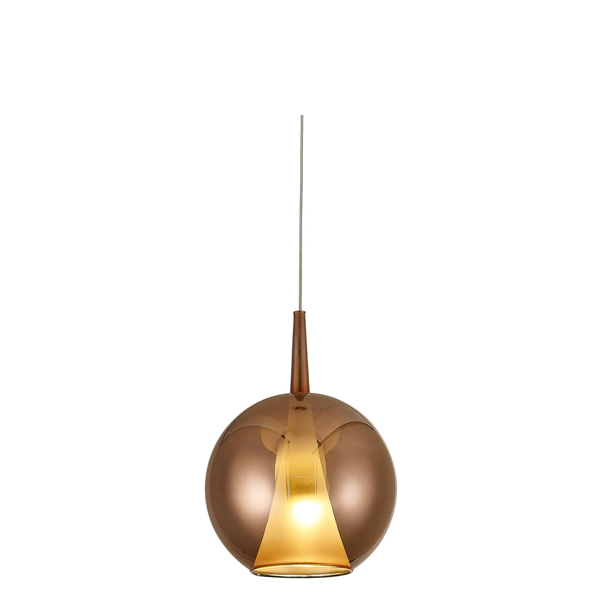 Mantra Elsa Lámpara de techo colgante de bola de cristal 2.5M-E27 cobre 8241