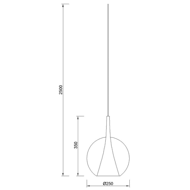 Mantra Elsa Lámpara de techo colgante de bola de cristal 2,5 m E27 bronce 8244