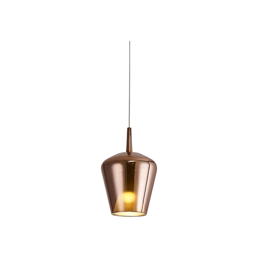 Mantra Elsa Lámpara de techo colgante de campana de cristal 2.5M-E27 cobre 8246