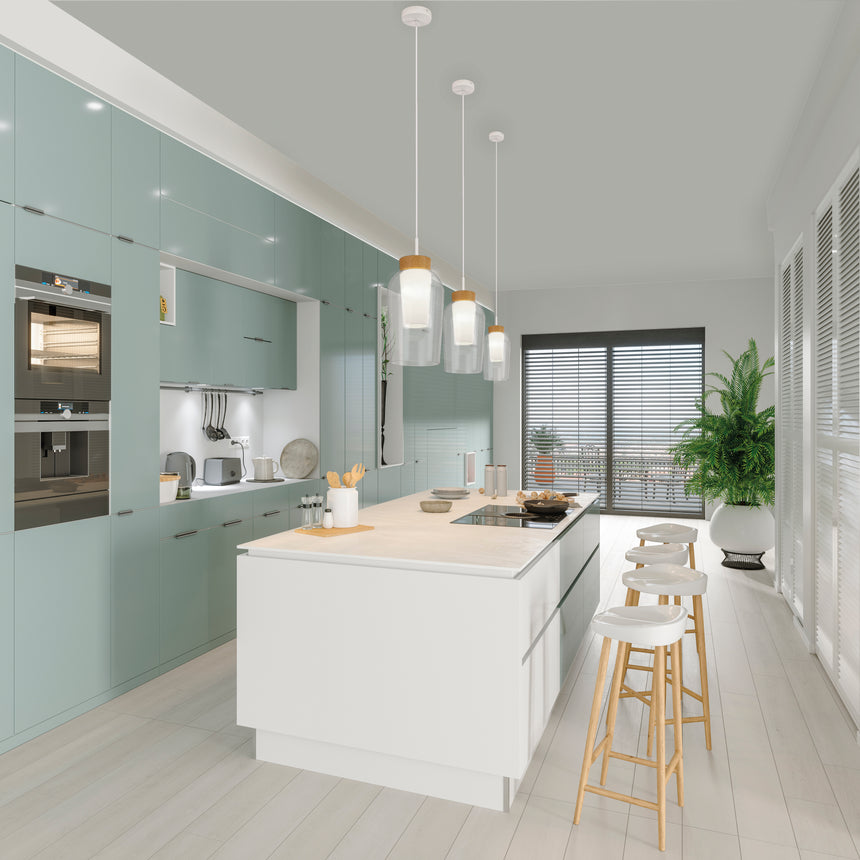 Mantra Nora Lámpara de techo colgante 1 Luz blanco/madera 8278