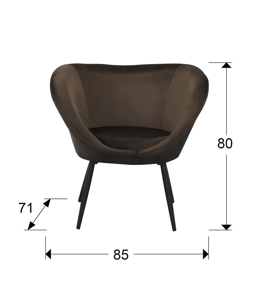 Sillón butaca Schuller Ozome negro y marrón 85x80cm dimensiones