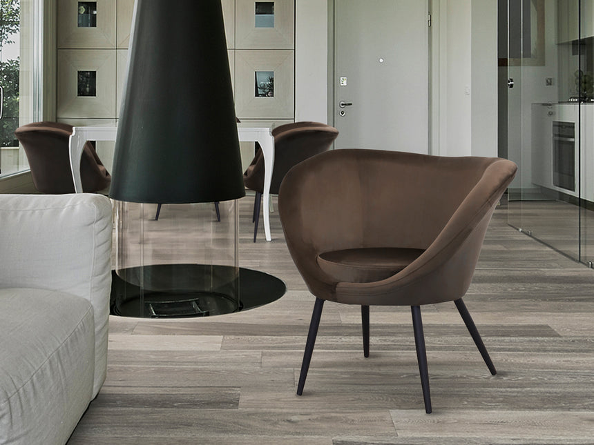 Sillón butaca Schuller Ozome negro y marrón 85x80cm 836218