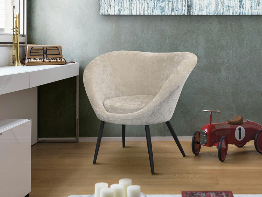 Sillón butaca Schuller Ozome negro y beige 85x80cm 836294