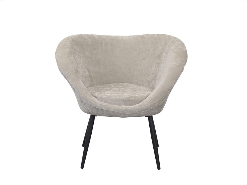 Sillón butaca Schuller Ozome negro y beige 85x80cm ambiente