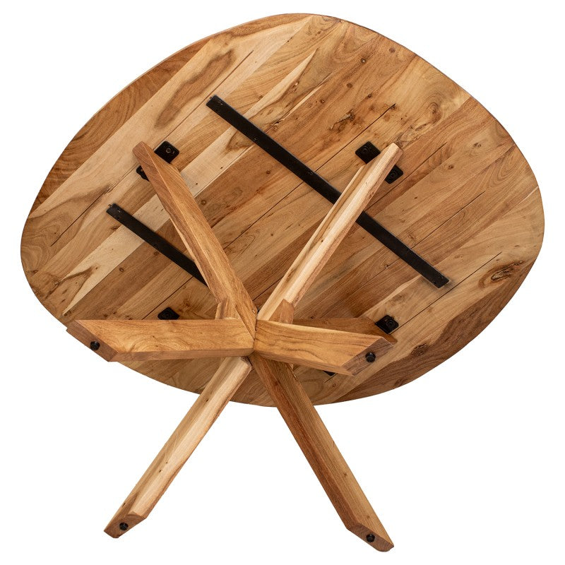 Mesa comedor ovalada madera mango 140x120x77cm 83643