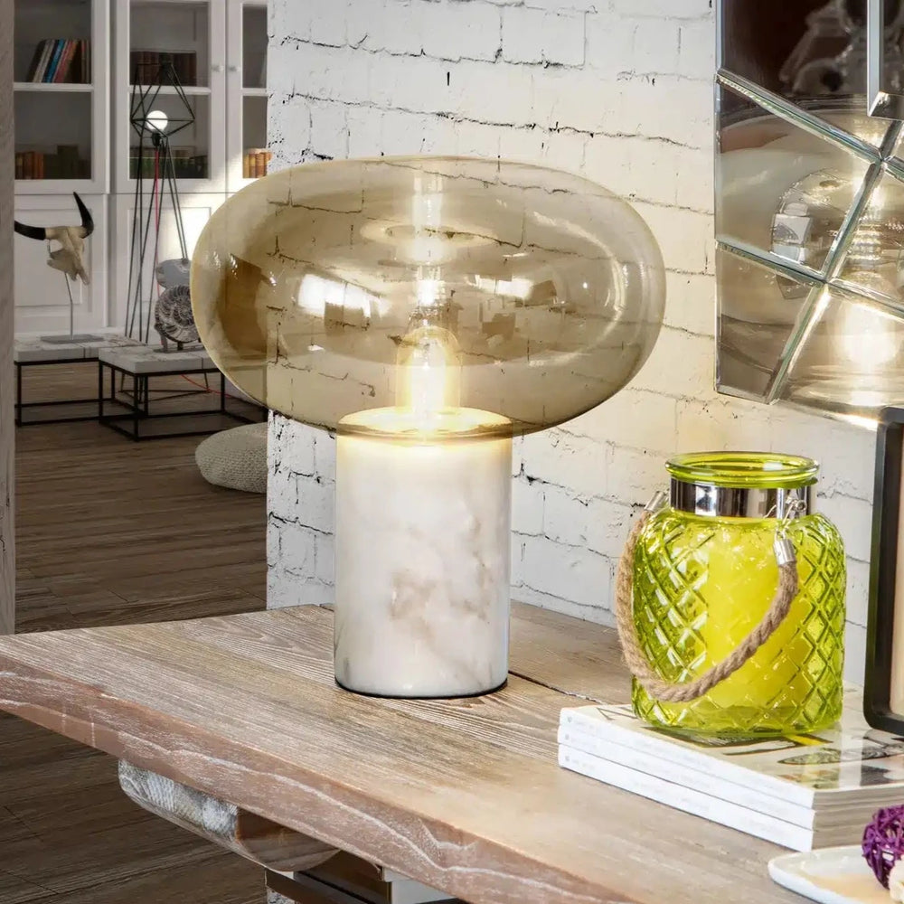 Schuller Fungi Table Lamp 1 light White marble 837156
