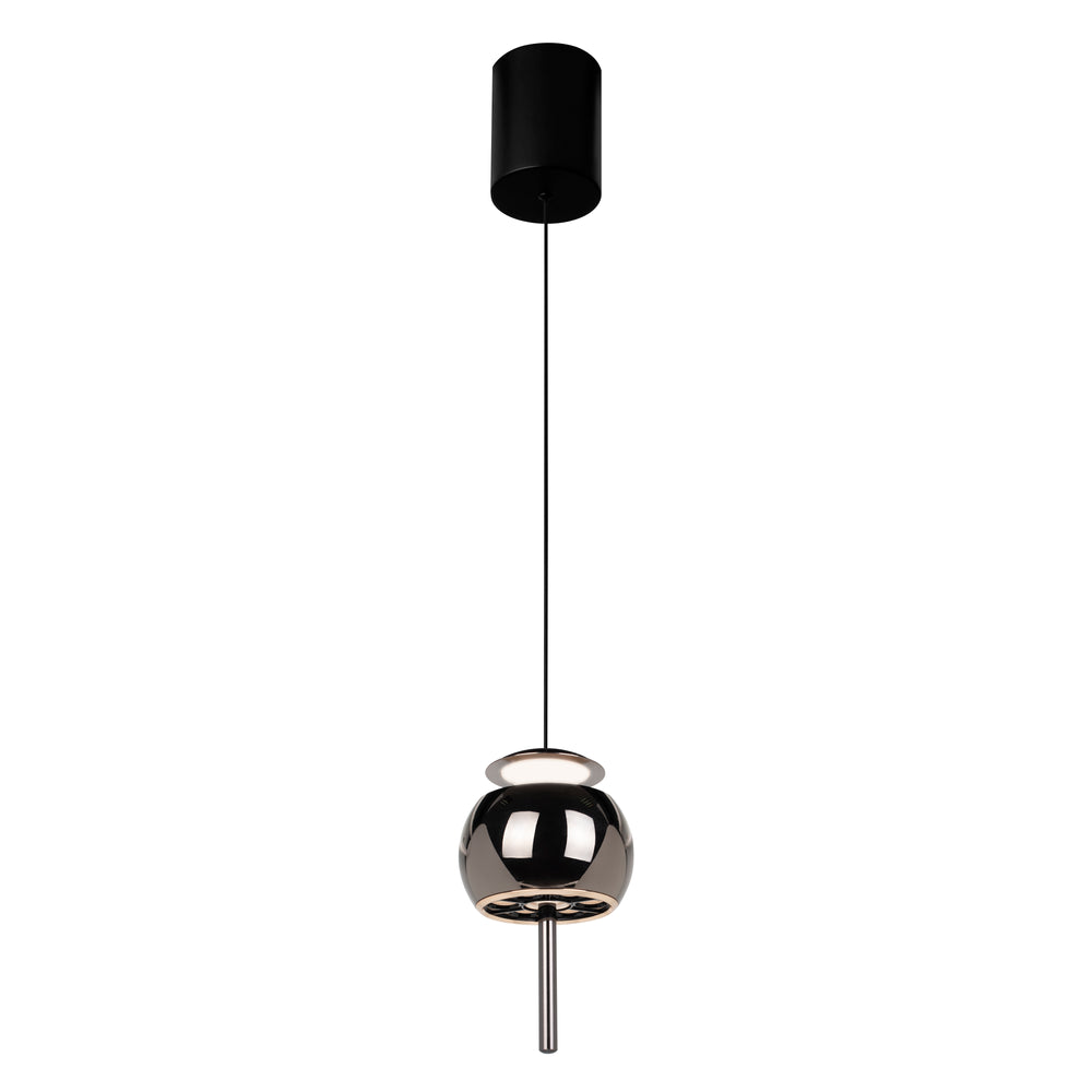 Mantra Roller Pendant Ceiling Lamp 1 Light Black/Chrome 8412