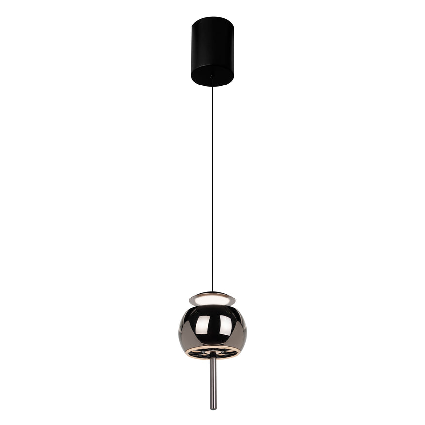 Mantra Roller Pendant Ceiling Lamp 1 Light Black/Chrome 8412