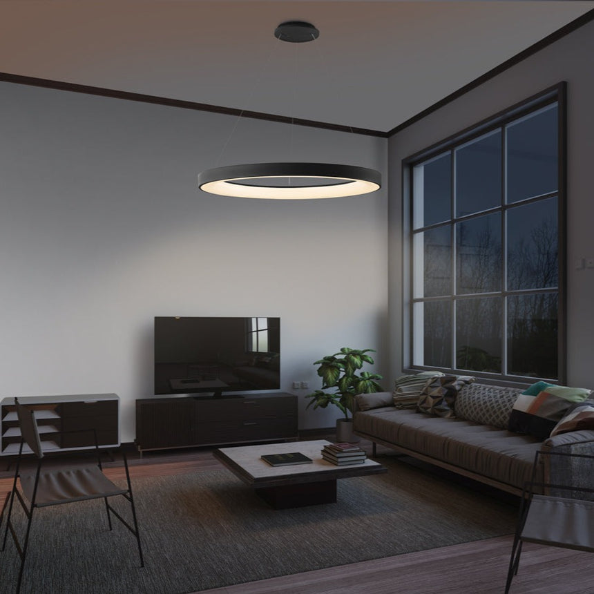 Mantra Niseko II Lámpara de techo colgante LED dimable 50cm negro 8572